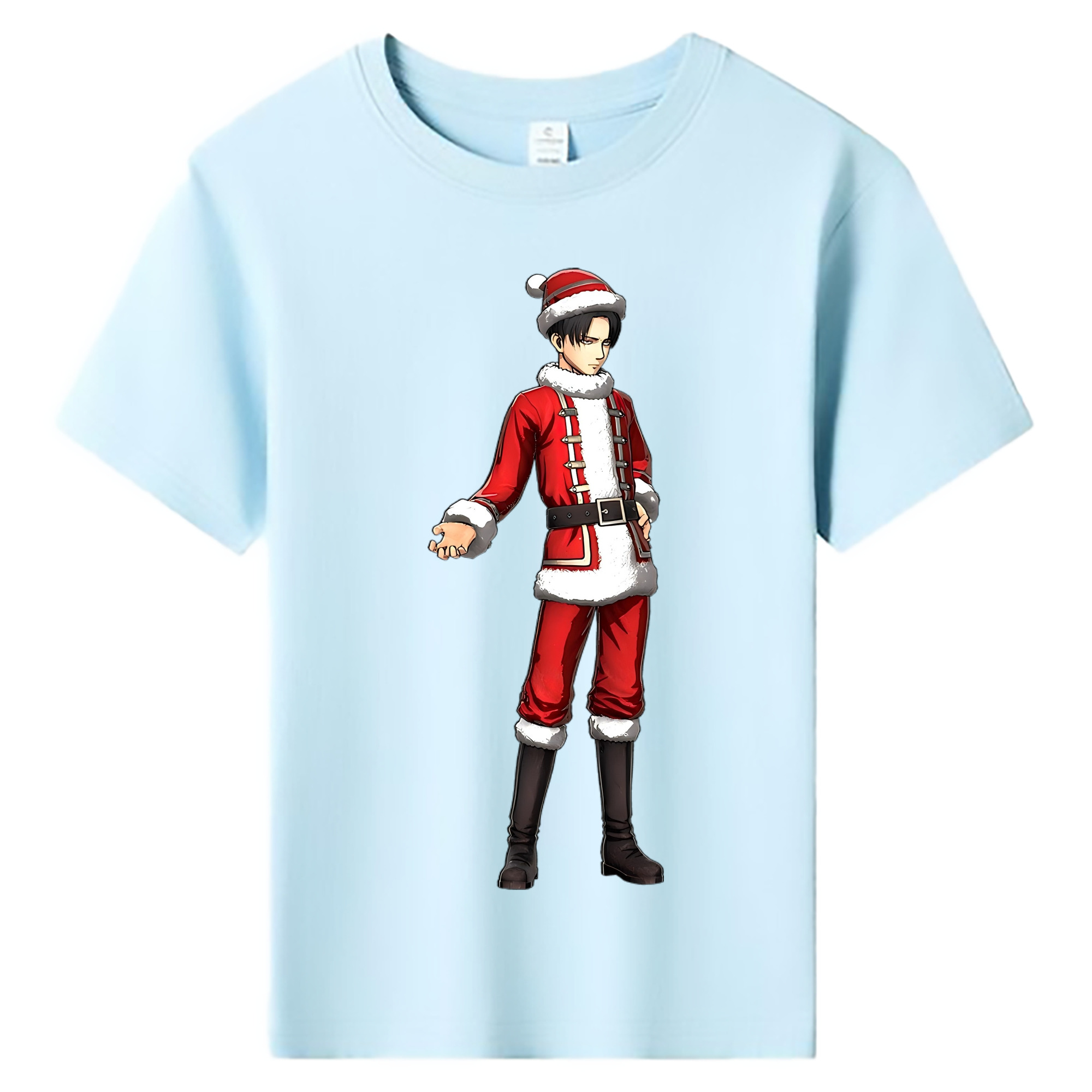 （画像用） 進撃の巨人 リヴァイ·アッカーマン Attack on Titan Levi Ackerman 綿100％キッズTシャツ（フロントプリント）